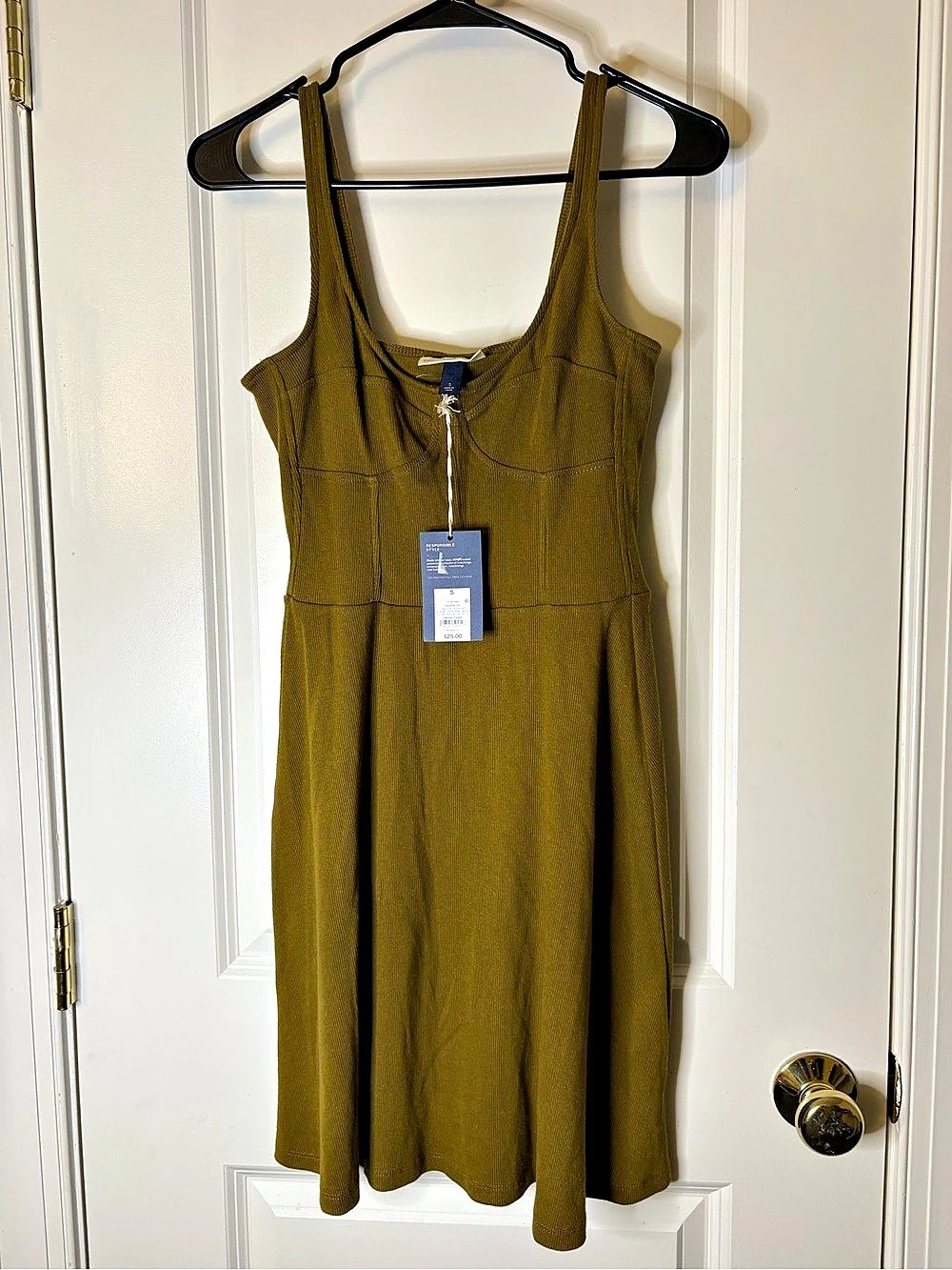 Universal Thread Ribbed Olive Knit Dress - Picture 3 of 6